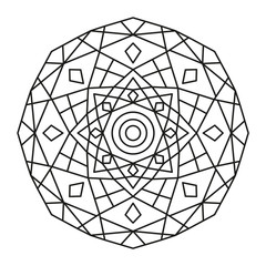 Beautiful Mandala Shape for Coloring. Vector Mandala. Floral. Flower. Oriental. Book Page. Lines