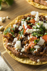 Homemade Beef and Cheese Tostadas