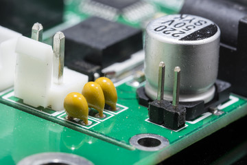 PCB with electronic parts.