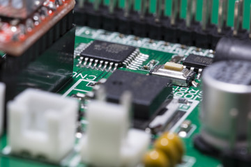Fototapeta na wymiar Processor on printed circuit board.