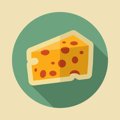 Piece of cheese vector icon