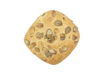 Top View of Bread Roll with Pumpkin Seeds