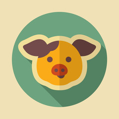 Pig vector icon. Animal head vector