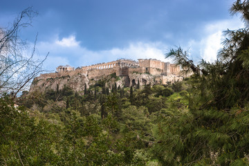 Fototapeta na wymiar Athens - view on Acropolis hill