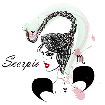 Zodiac signs. Girl. Scorpio