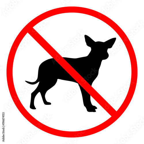 "Circular, "No pets allowed" sign. Isolated on white" Stock image and