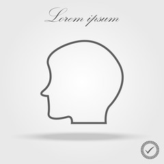 head vector icon, flat design best vector icon