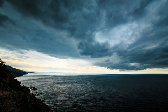 Storm is coming in the gulf of Trieste