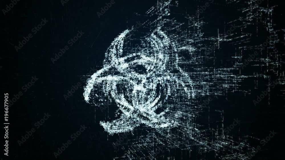 Wall mural bacteriologica logo, design consisting of digit code and symbol. abstract biological icon in compute