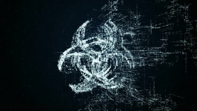 Bacteriologica logo, design consisting of digit code and symbol. Abstract biological icon in computer network