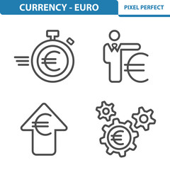 Euro Icons. Professional, pixel perfect icons depicting various Euro Currency concepts. EPS 8 format.