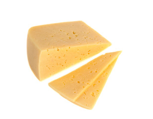 slice of cheese sliced isolated on white background