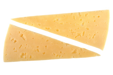 slice of cheese sliced isolated on white background