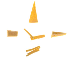 cheese clock on white background