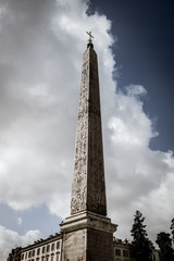 Fototapeta na wymiar Obelisk in piazza del popolo square in Rome Italy