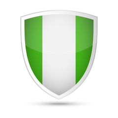 Nigeria Flag Vector Shield Icon