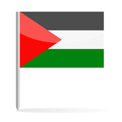 Palestine Flag Pin Vector Icon