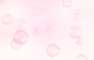 Beautiful pink soap bubbles background