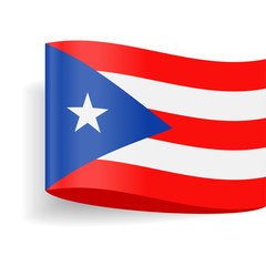 Puerto Rico Flag Vector Label Tag Icon