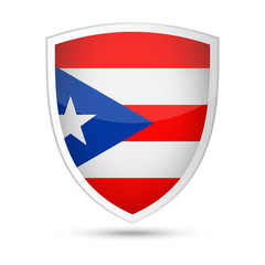 Fototapeta premium Puerto Rico Flag Vector Shield Icon