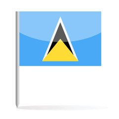 Saint Lucia Flag Pin Vector Icon