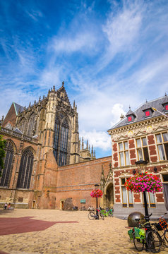 Gothic Dom church in the center of Utrecht, Netherlands.