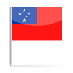 Samoa Flag Pin Vector Icon