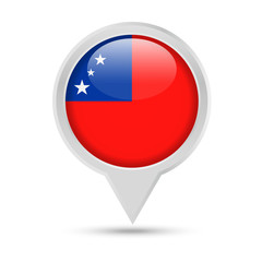 Samoa Flag Round Pin Vector Icon