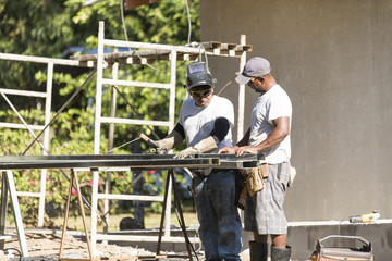 house construction african at work industry