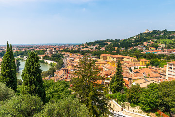 Fototapeta na wymiar Picture of the small italian City Verona in Veneto