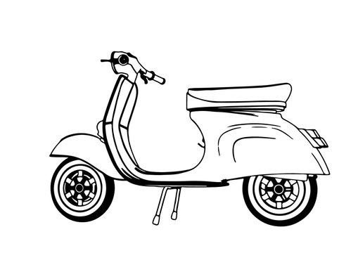 sketch moped vector