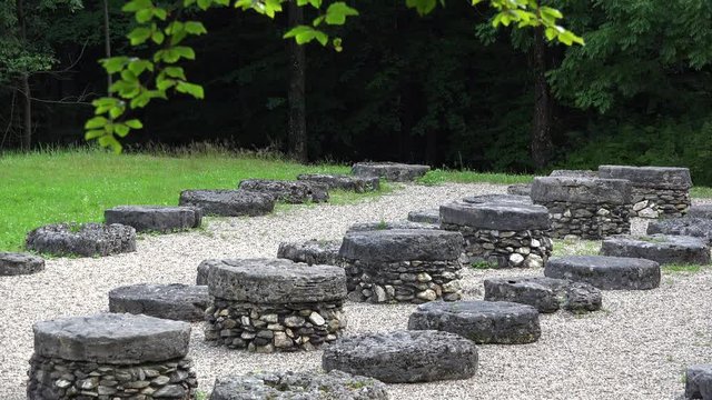Ancient stone tables at Sarmizegetusa Regia 4K