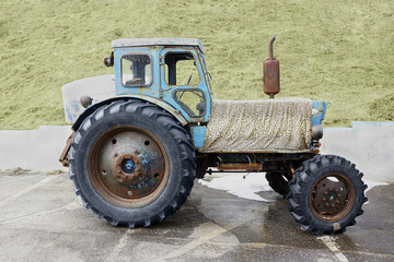 Vintage old rusty tractor