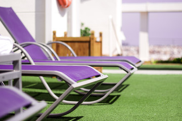 Pool loungers without people