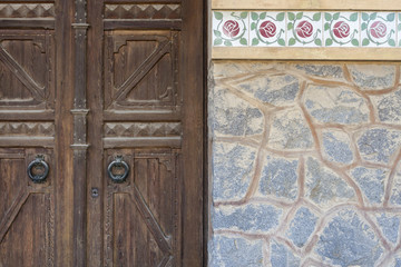 Detail facade house, modernist style.