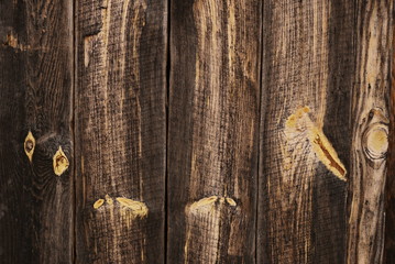 Wooden wall background design. Old weathered brown wood wall.