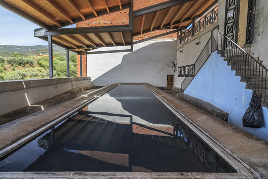 Ancient public laundry, thermal water, Caldes de Montbui,province Barcelona,Catalonia.