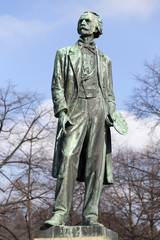 Statue of the big czech painter Josef Manes, Prague, Czech Republic