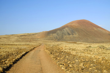 Way to Vulcan Calderon Hondo on Fuerteventura, Spain.