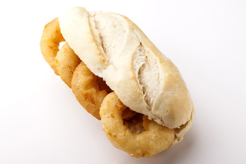 Calamari sandwich, spanish bocadillo de calamares