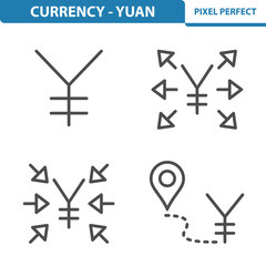 Yen / Yuan Icons. Professional, pixel perfect icons depicting various yen / yuan currency concepts. EPS 8 format.