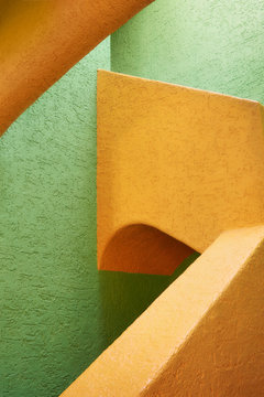Detail of staircase, modern architecture