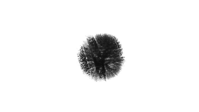 Ink drops on white Ink Bleed Bloom Black expanding