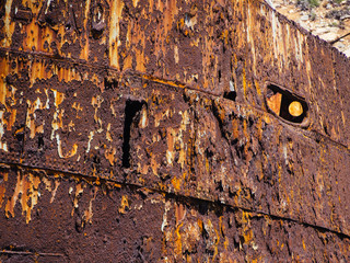 A close up from the famous shipwreck of  Amorgos island