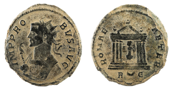 Antoninianus. Ancient Roman copper coin of Emperor Probus.