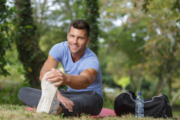 runner stretches legs space for text