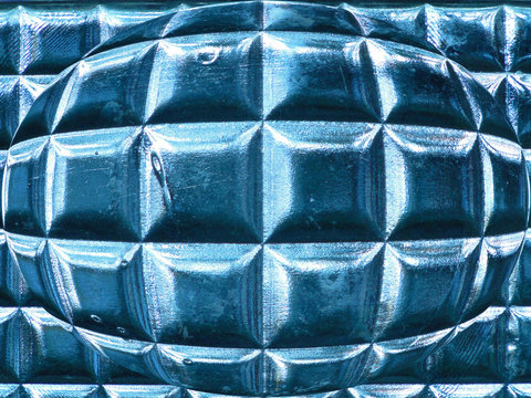 Cuadrados metálicos convexos brillantes azules/celestes