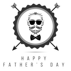 Happy Father's Day hipster logo in isolated. vector illustration. EPS 10