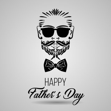 Happy Father's Day hipster logo in isolated. vector illustration. EPS 10