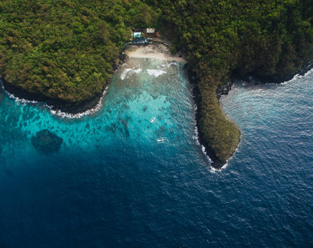 Aerial shots of Padangbai area in Bali